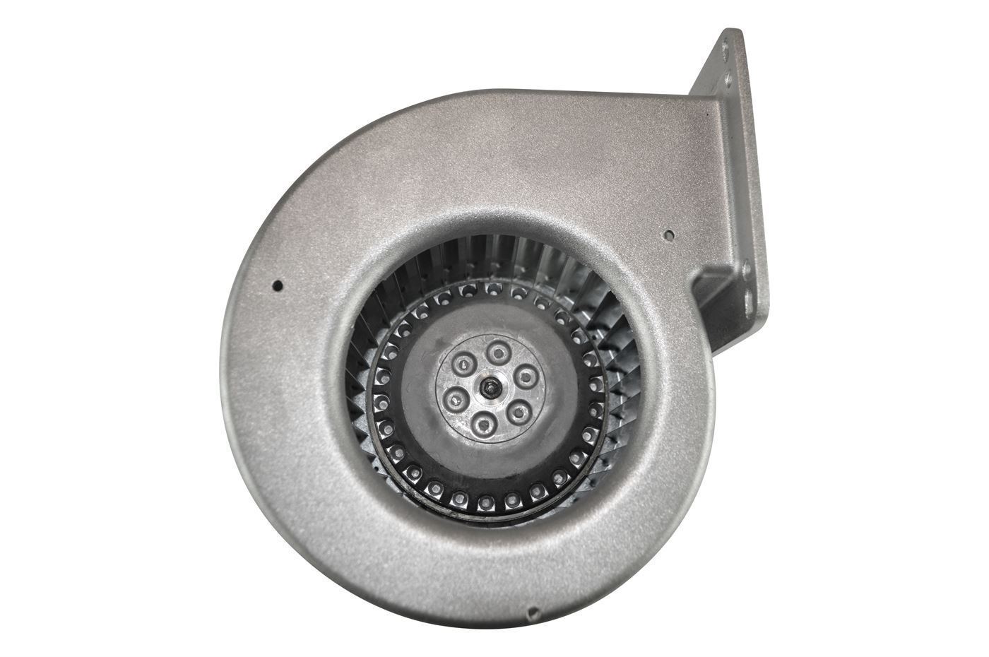 Ventilator for pellet stove with internal motor and flange